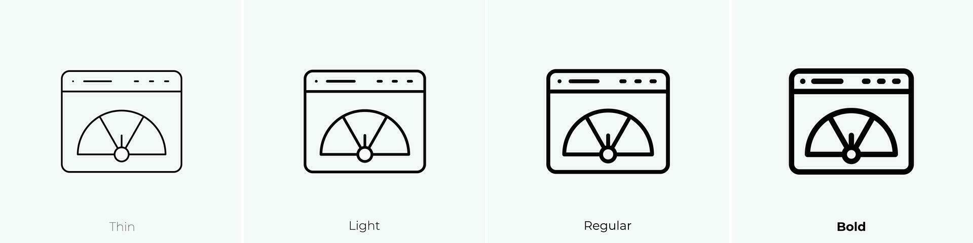 snelheid icoon. dun, licht, regelmatig en stoutmoedig stijl ontwerp geïsoleerd Aan wit achtergrond vector