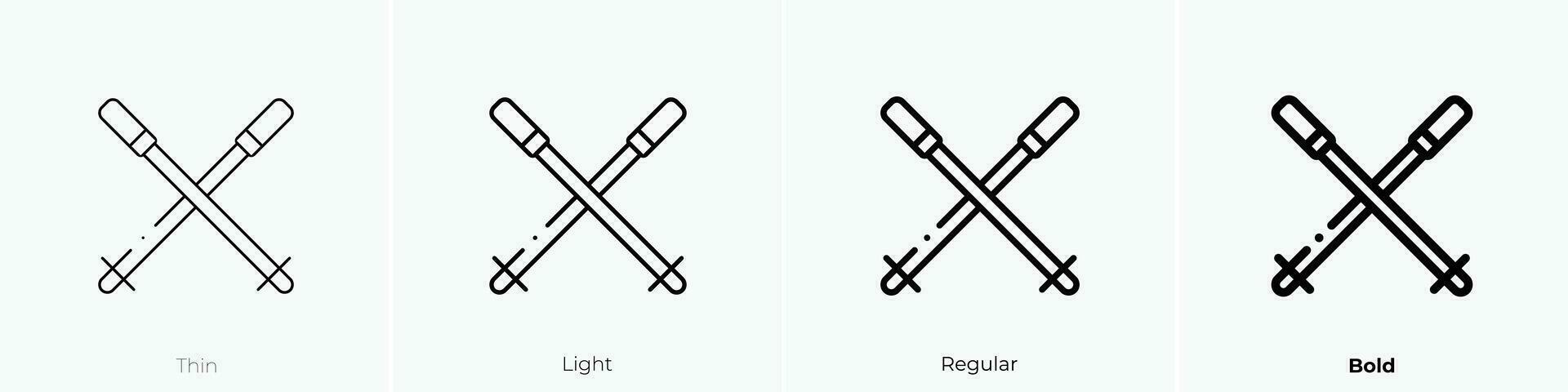 ski icoon. dun, licht, regelmatig en stoutmoedig stijl ontwerp geïsoleerd Aan wit achtergrond vector