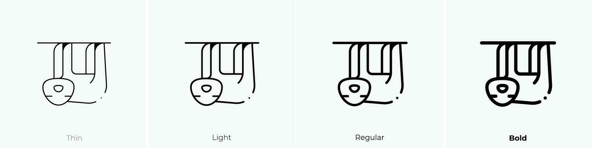 luiaard icoon. dun, licht, regelmatig en stoutmoedig stijl ontwerp geïsoleerd Aan wit achtergrond vector