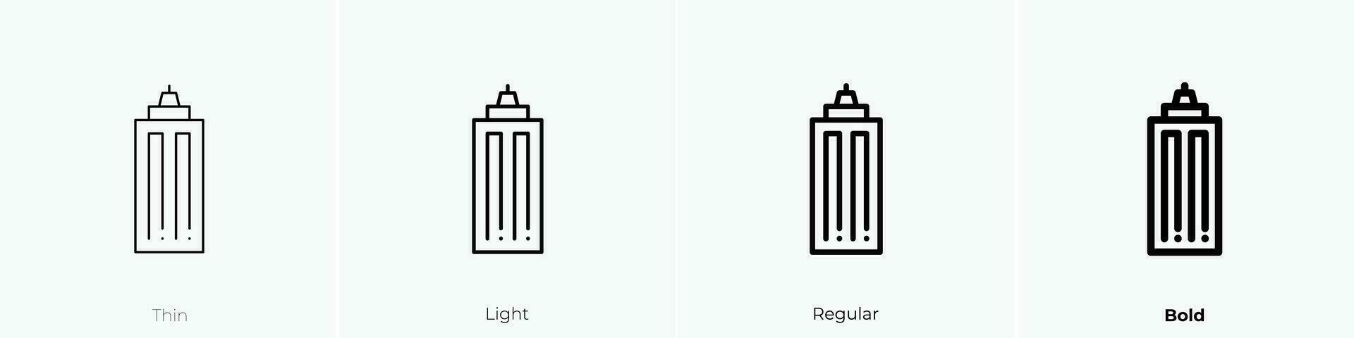 skyscrapper icoon. dun, licht, regelmatig en stoutmoedig stijl ontwerp geïsoleerd Aan wit achtergrond vector