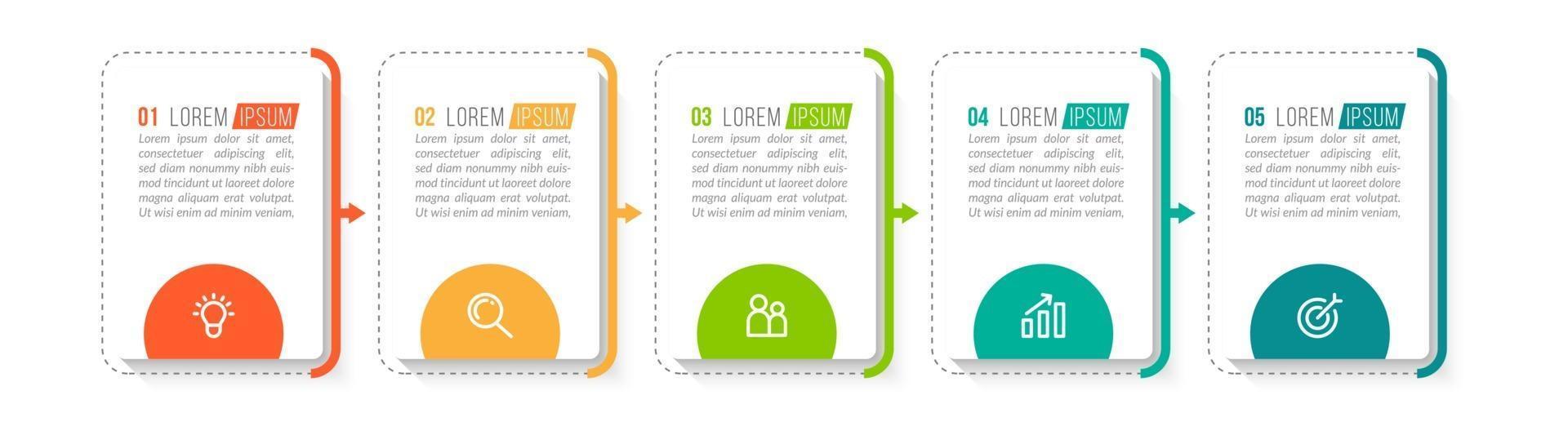 infographic sjabloon met vijf opties vector