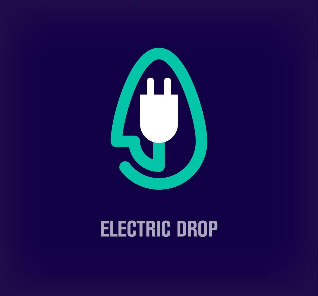 uniek elektrisch plug logo in water druppel. creatief groei en bedrijf branding logo sjabloon. vector. vector