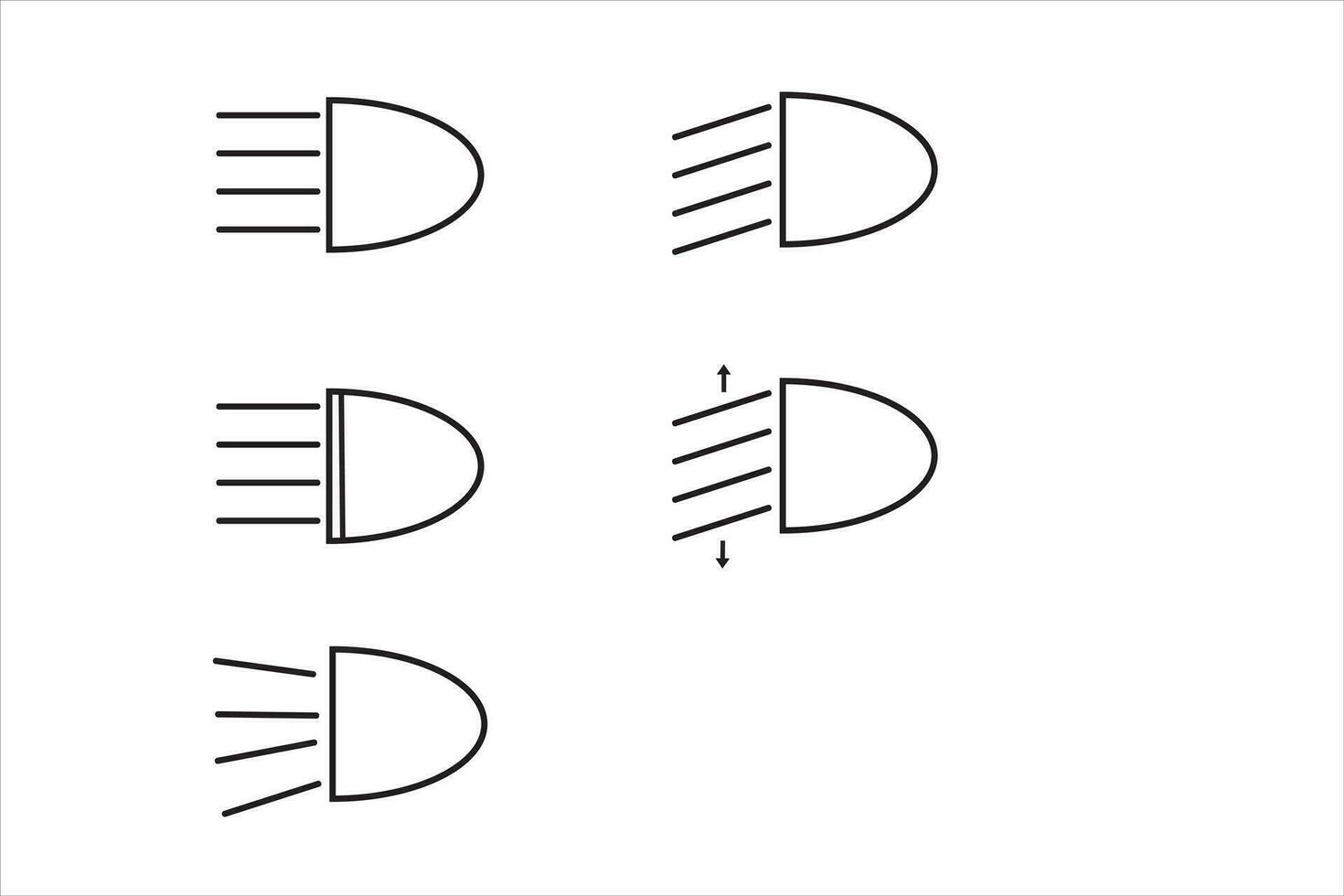 voertuig licht icoon reeks vector