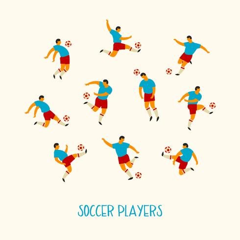 Voetbal spelers. Platte vectorillustratie vector