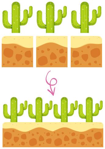 Een spelsjabloon met Cactus vector
