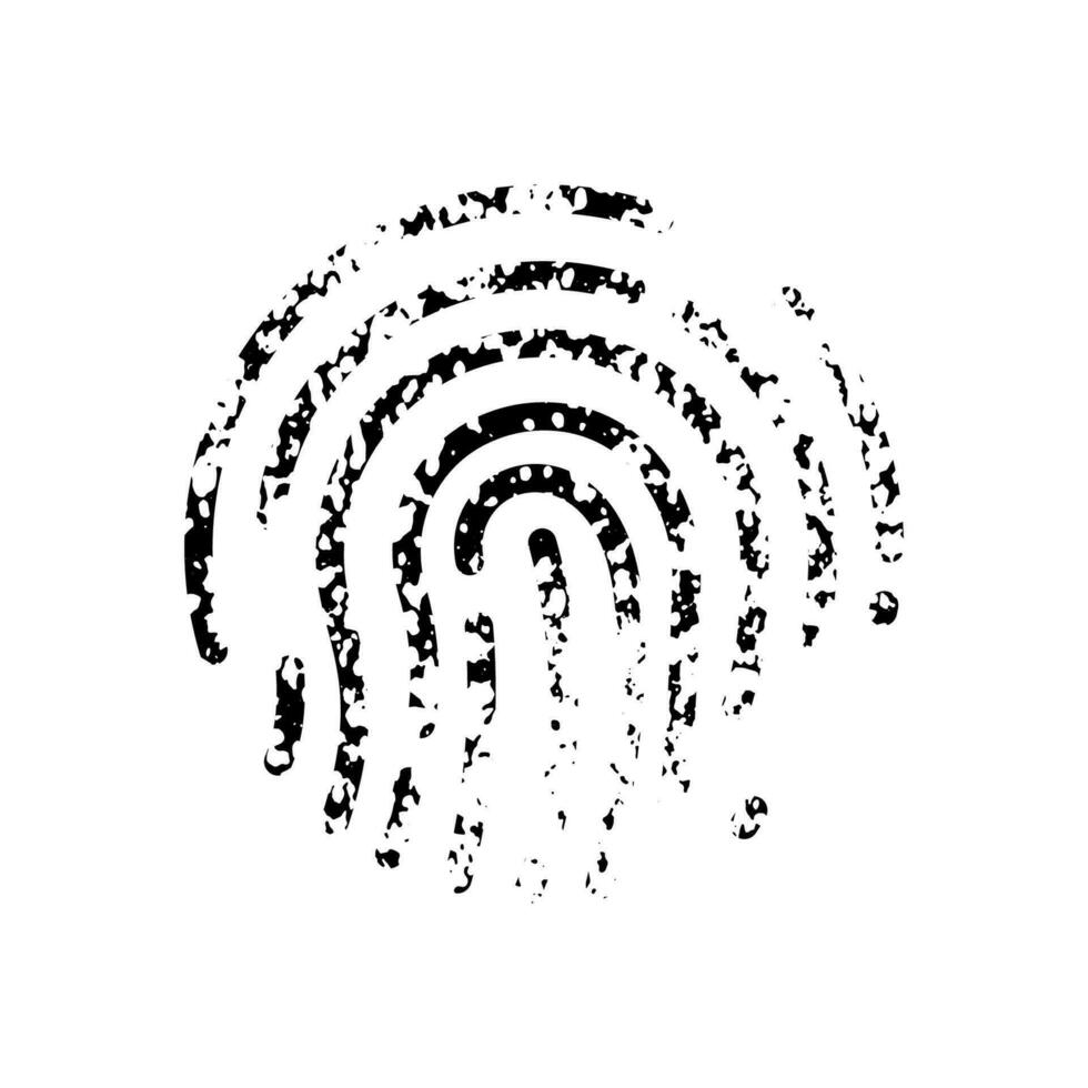 biometrisch identificatie silhouet icoon. vinger afdrukken pictogram. uniek vingerafdruk, vingerafdruk teken. menselijk afdruk, ID kaart symbool. veilig wachtwoord, digitaal privacy veiligheid. geïsoleerd vector illustratie.