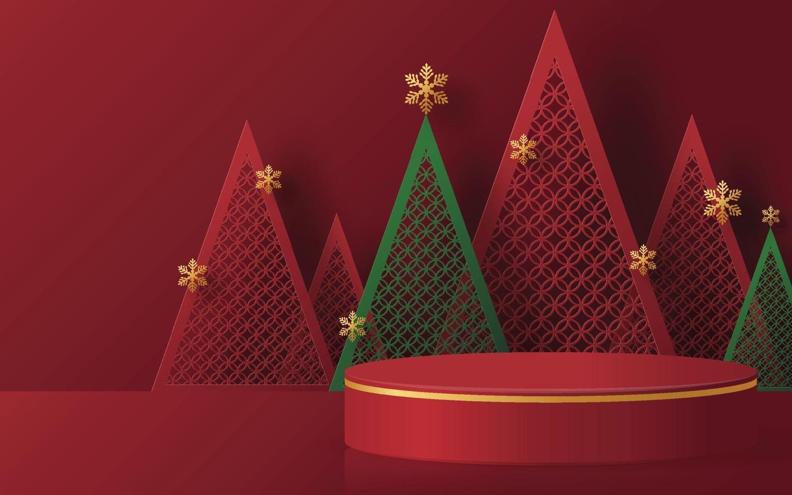 Kerstmis en Nieuwjaar podium achtergrond. vector