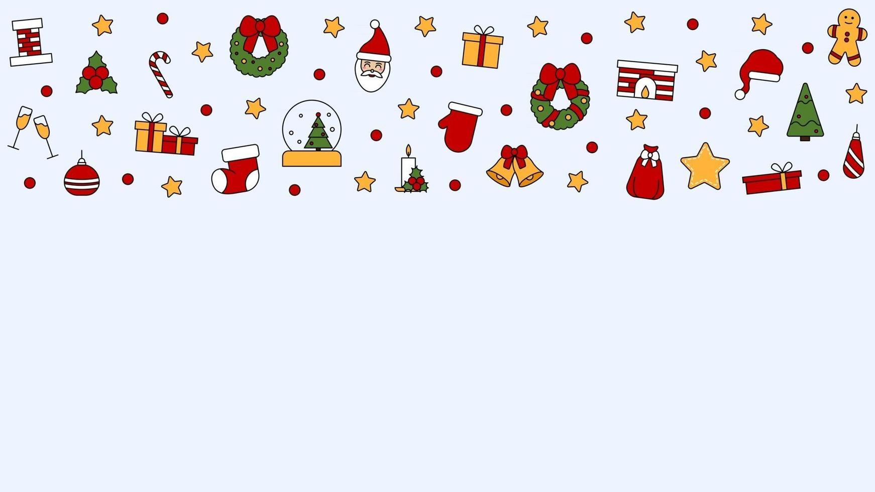 patroon met plaats voor tekst met symbolen van Kerstmis Gelukkig Nieuwjaar vector