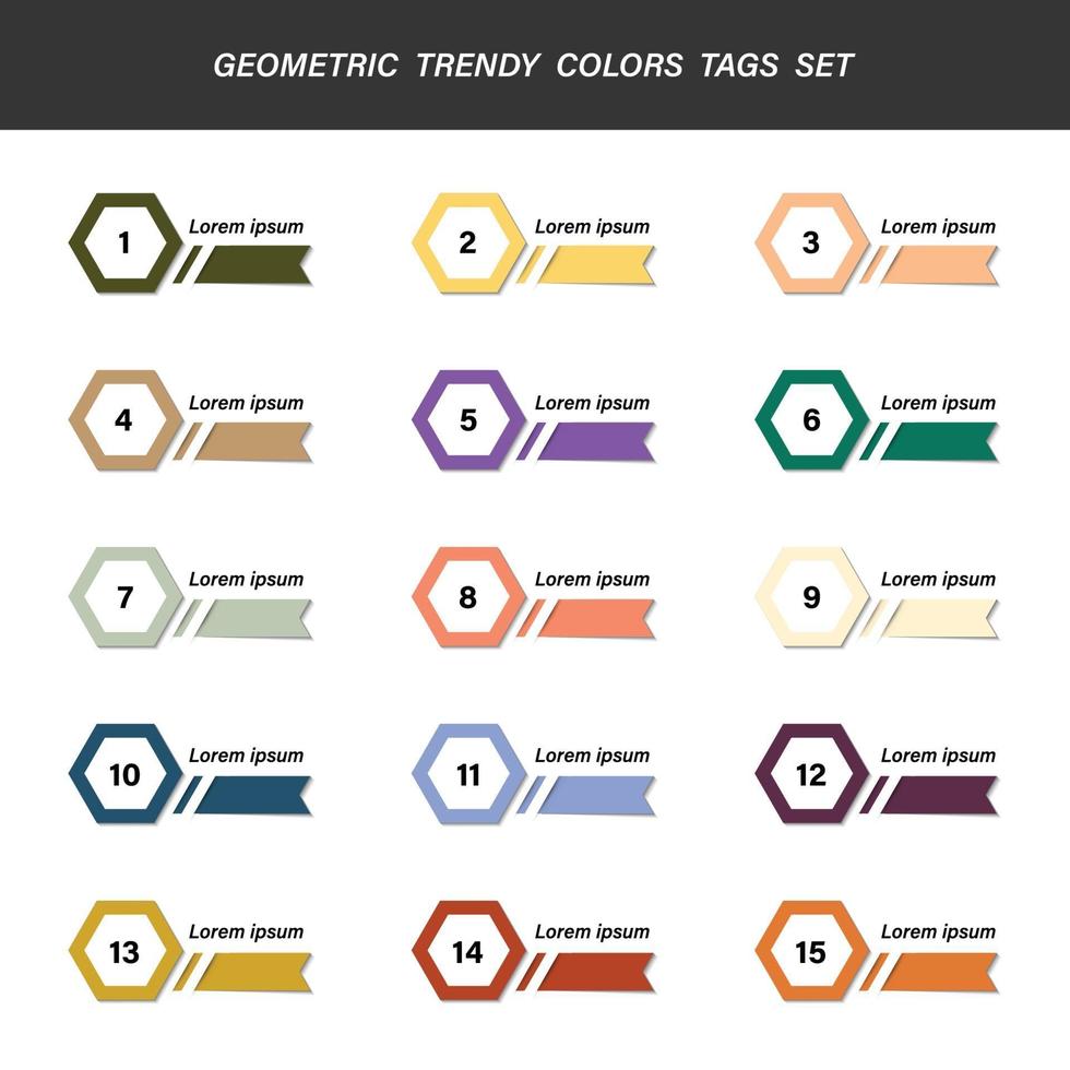 abstracte geometrische zakelijke tag van kleur element decorontwerp. vector