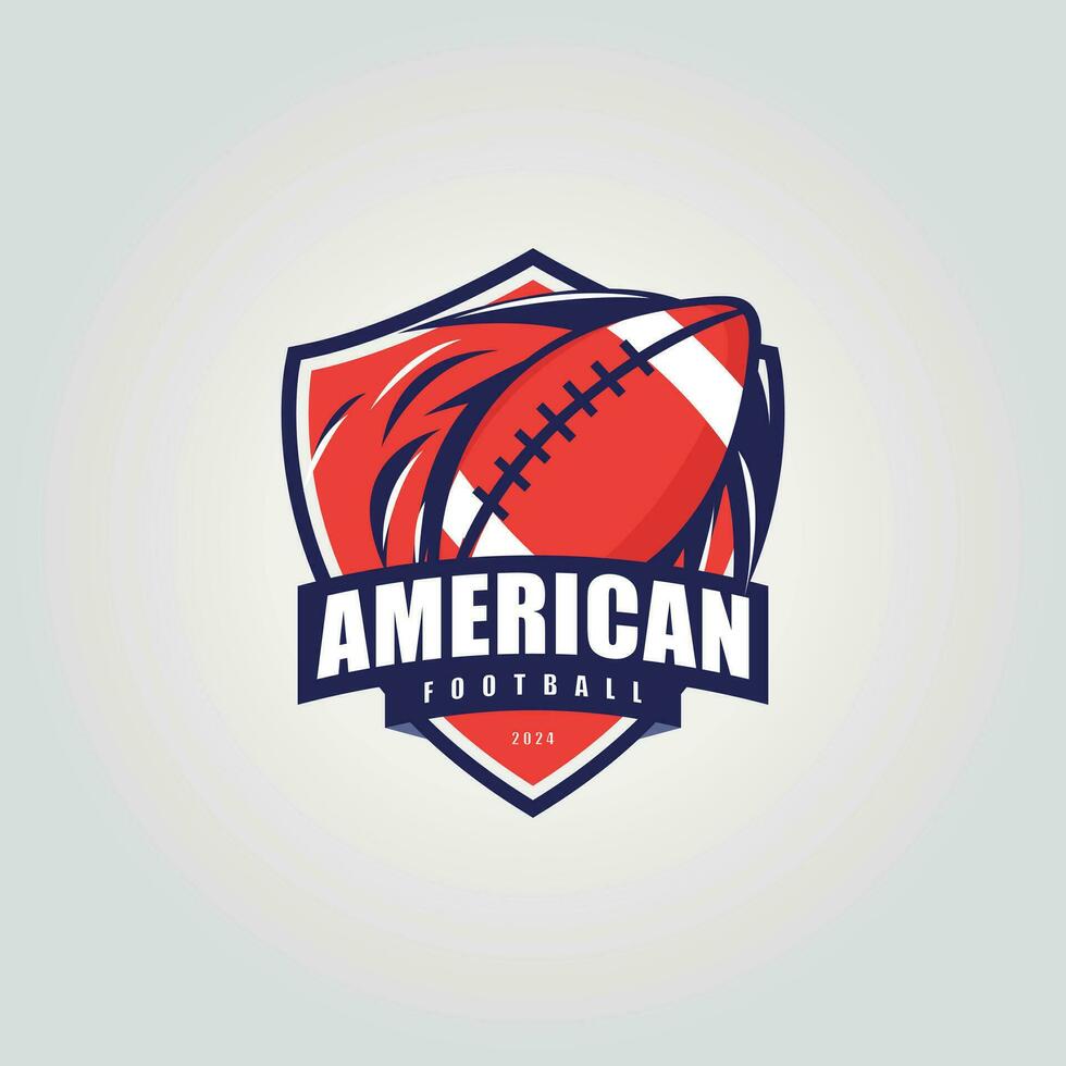 embleem van rugby bal logo ontwerp, illustratie vector van Amerikaans Amerikaans voetbal insigne etiket