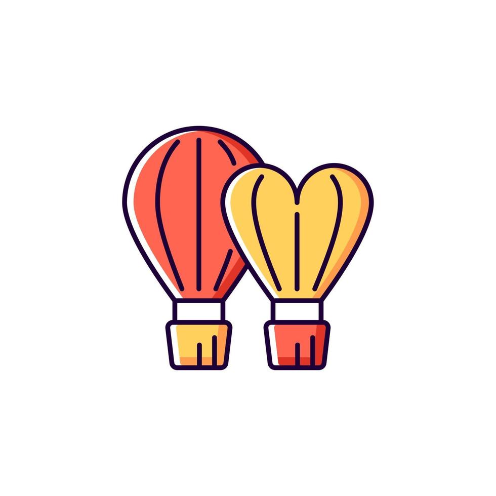 taiwan internationaal ballonfestival rood en geel rgb-kleurenpictogram. vector