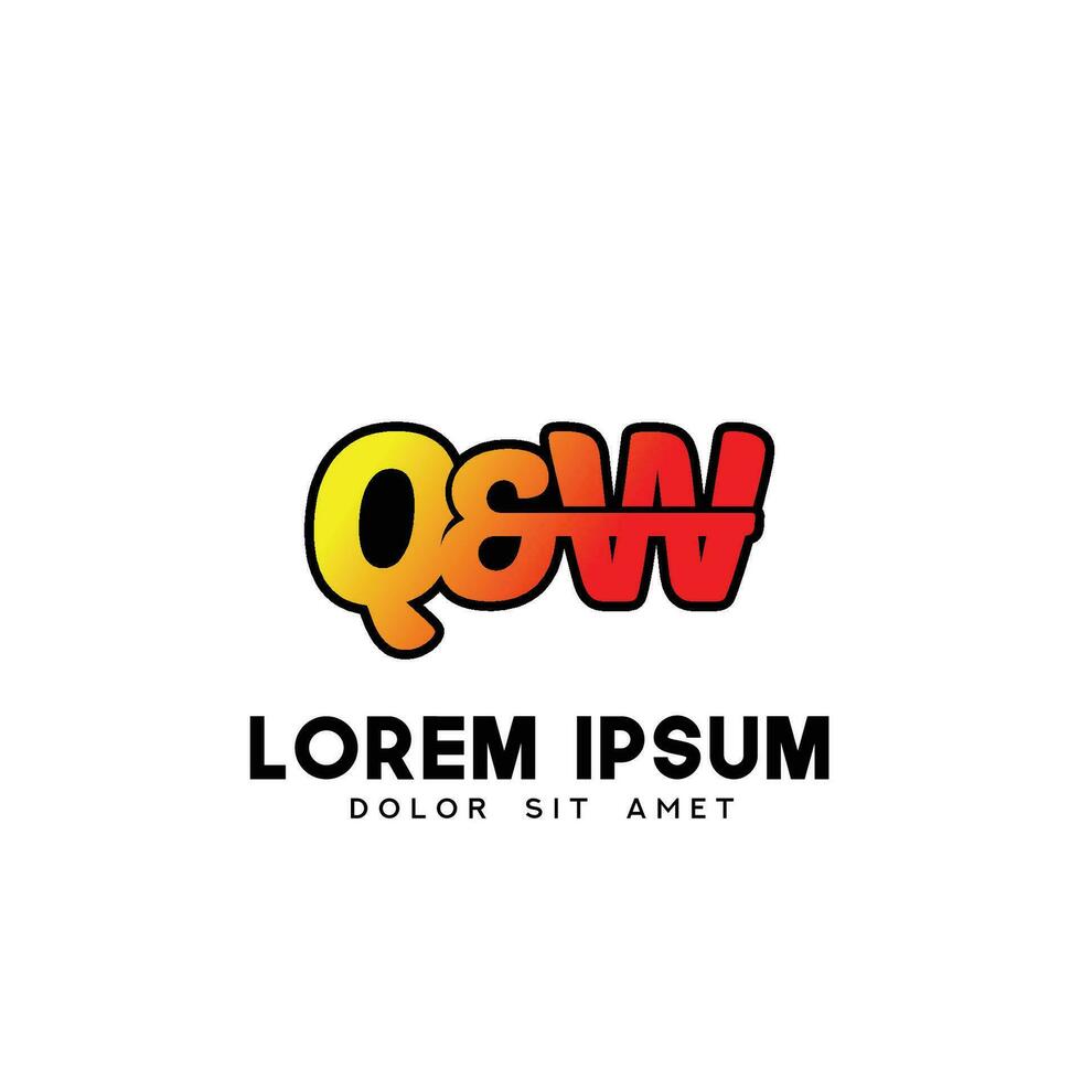 qw eerste logo ontwerp vector