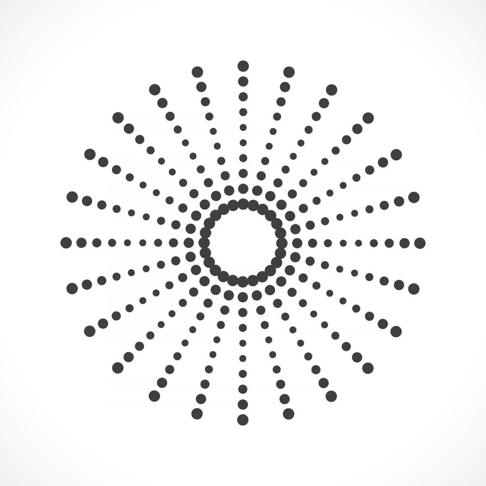 abstracte cirkel frame halftoonpunten embleem embleemontwerp. ronde pictogram stip vector
