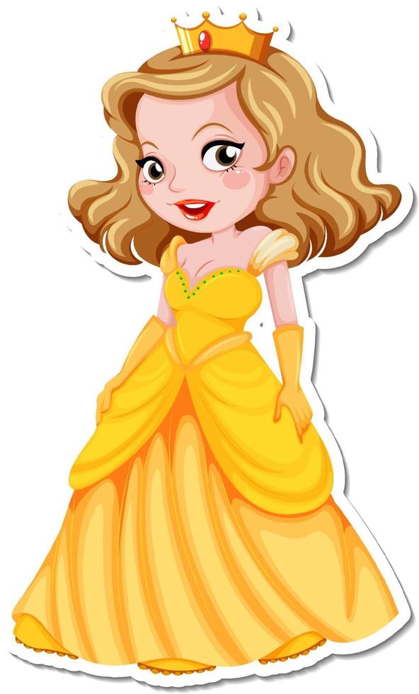 mooie prinses stripfiguur sticker vector