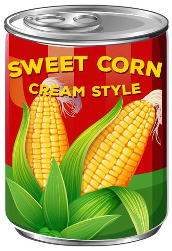 Een blikje Sweet Corn Cream-stijl vector