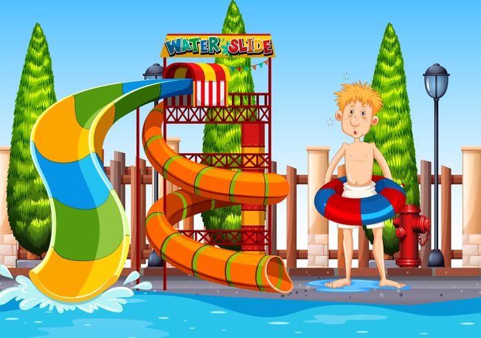 Een man bij Waterpark vector