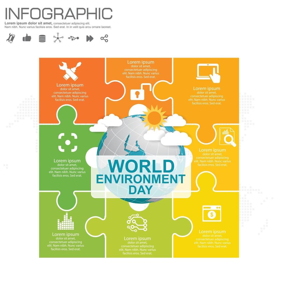 earth globe met infographic wereld milieu dag concept. vector