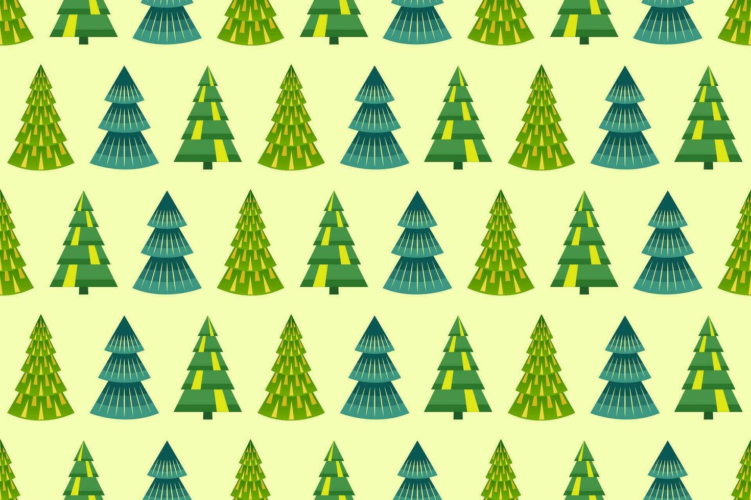Kerstmis bomen naadloos patroon. eindeloos Kerstmis patroon met decoratief gestileerde groen sparren. vector
