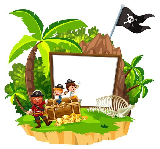Piraat en Kid White Banner vector