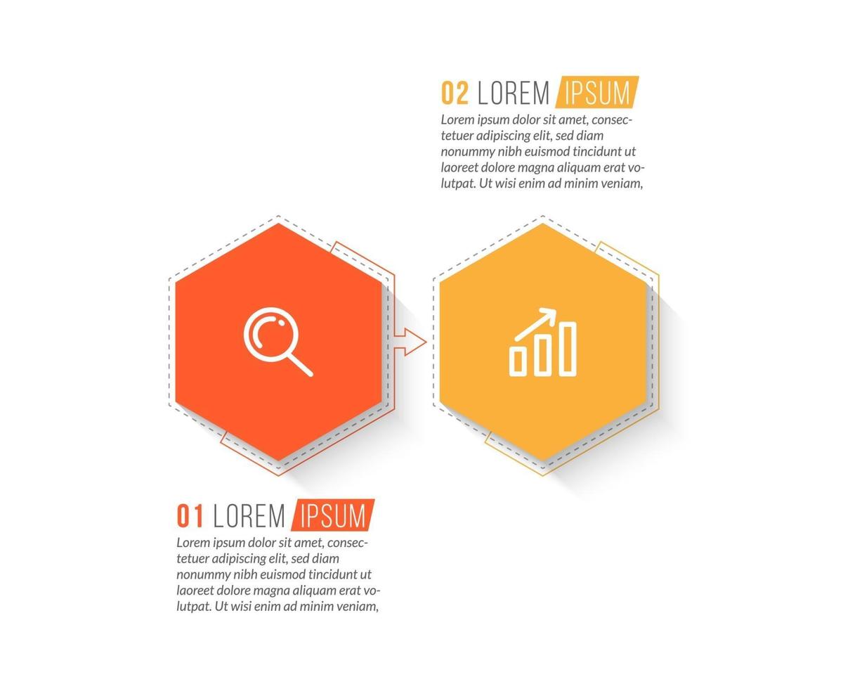 bedrijfsconcept met 2 opties of stappen vector