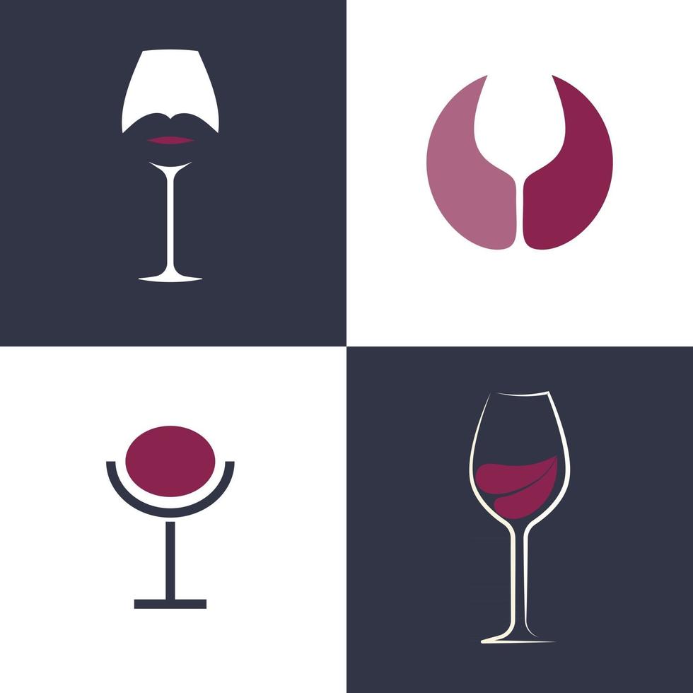 wijnglas met lippen silhouet geïsoleerd pictogram wijnglas logo concept vector