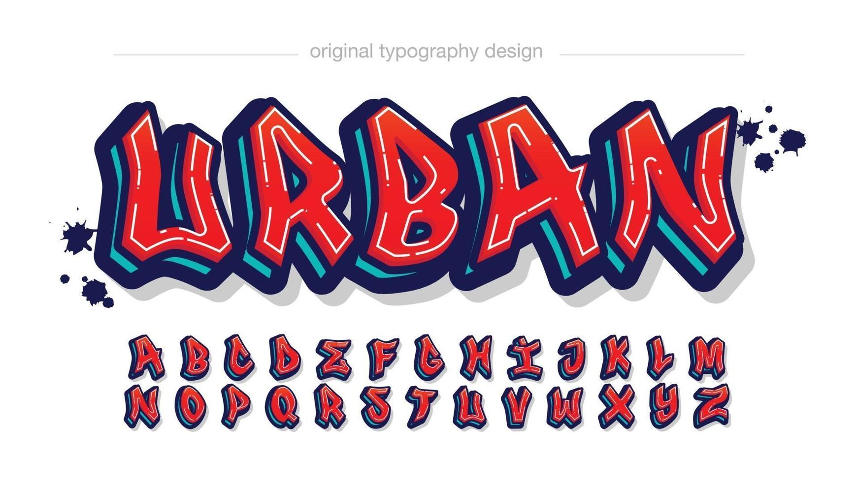 rode moderne graffiti typografie vector