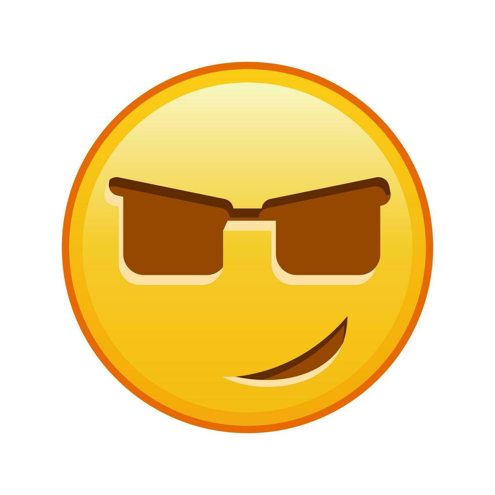 glimlachen gezicht in zonnebril groot grootte van geel emoji glimlach vector