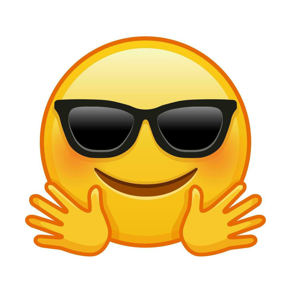 knuffels emoji met zonnebril groot grootte van geel emoji glimlach vector