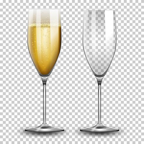 Set van champagneglazen vector