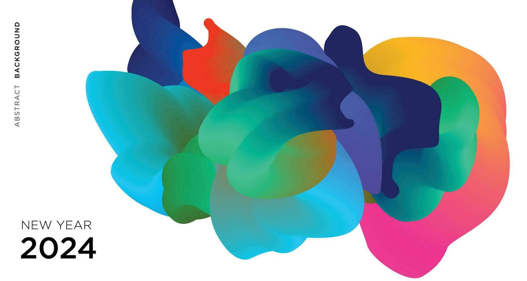 nieuw jaar 2024 kalender Hoes en groet kaart banier ontwerp met kleurrijk abstract vloeistof achtergrond vector
