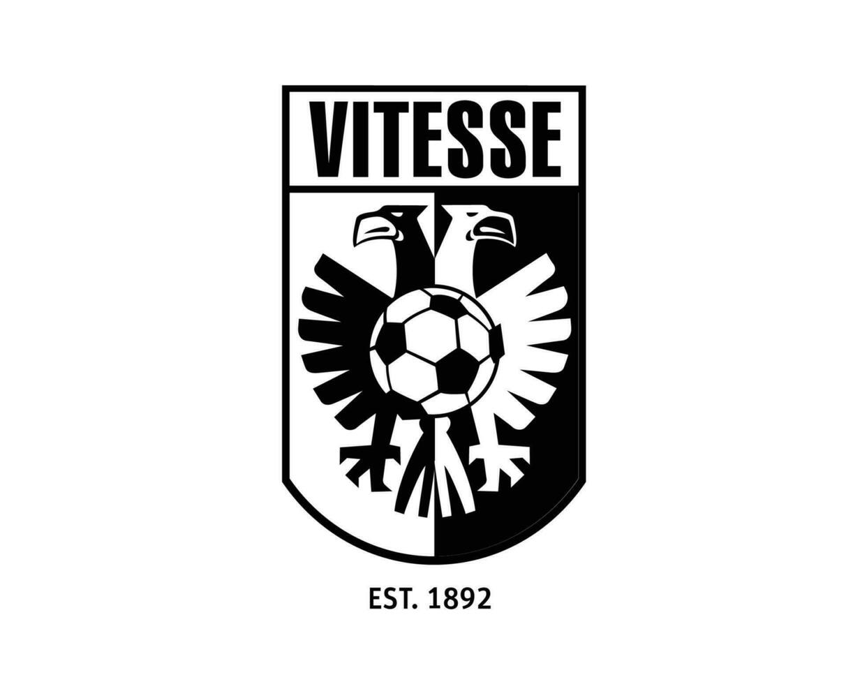 vitesse arnhem club logo symbool zwart Nederland eredivisie liga Amerikaans voetbal abstract ontwerp vector illustratie