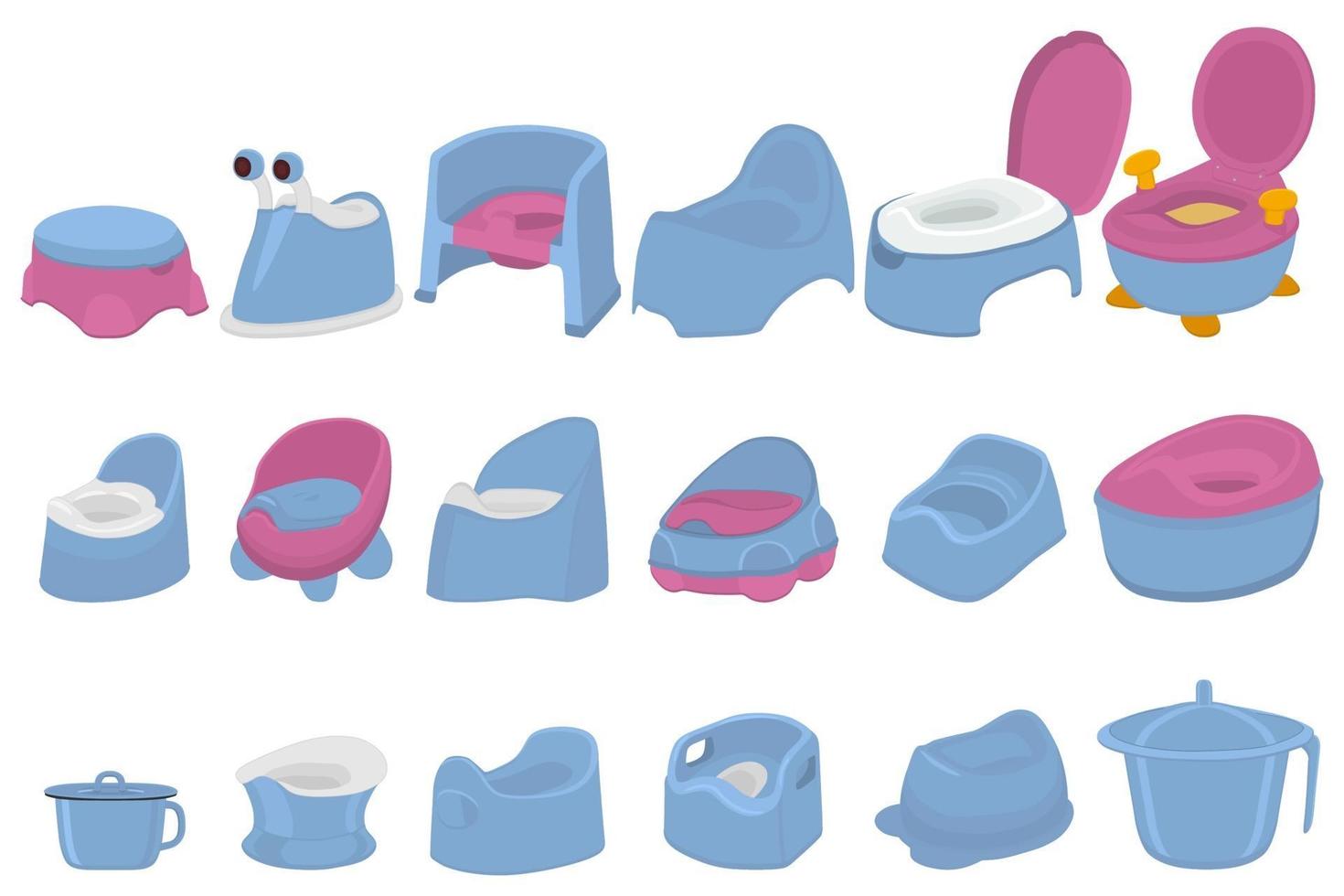 illustratie op themapakket plastic babypotten met comfortabel handvat vector