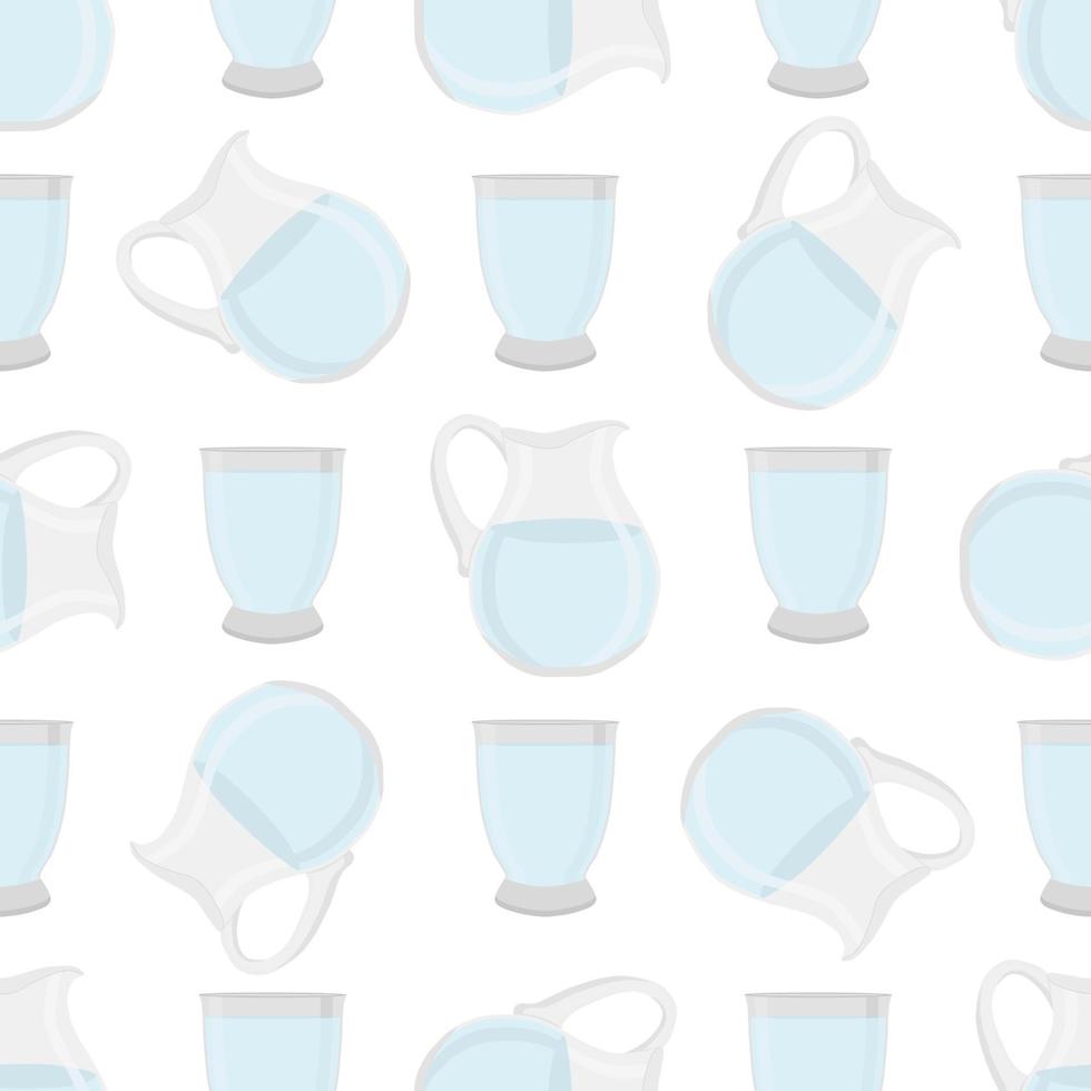 illustratie op thema gekleurde set identieke soorten glazen kannen vector