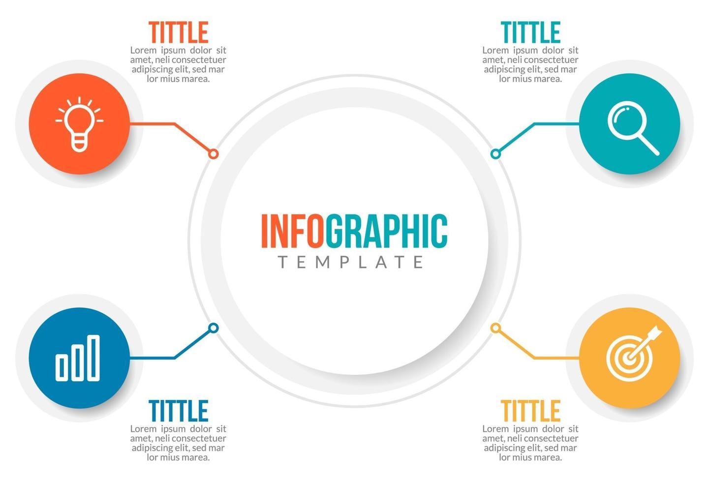 zakelijke infographics-elementen met 4 gegevens vector