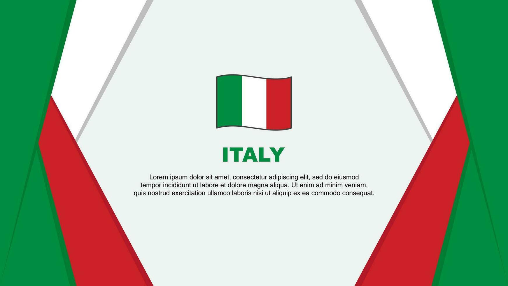 Italië vlag abstract achtergrond ontwerp sjabloon. Italië onafhankelijkheid dag banier tekenfilm vector illustratie. Italië achtergrond