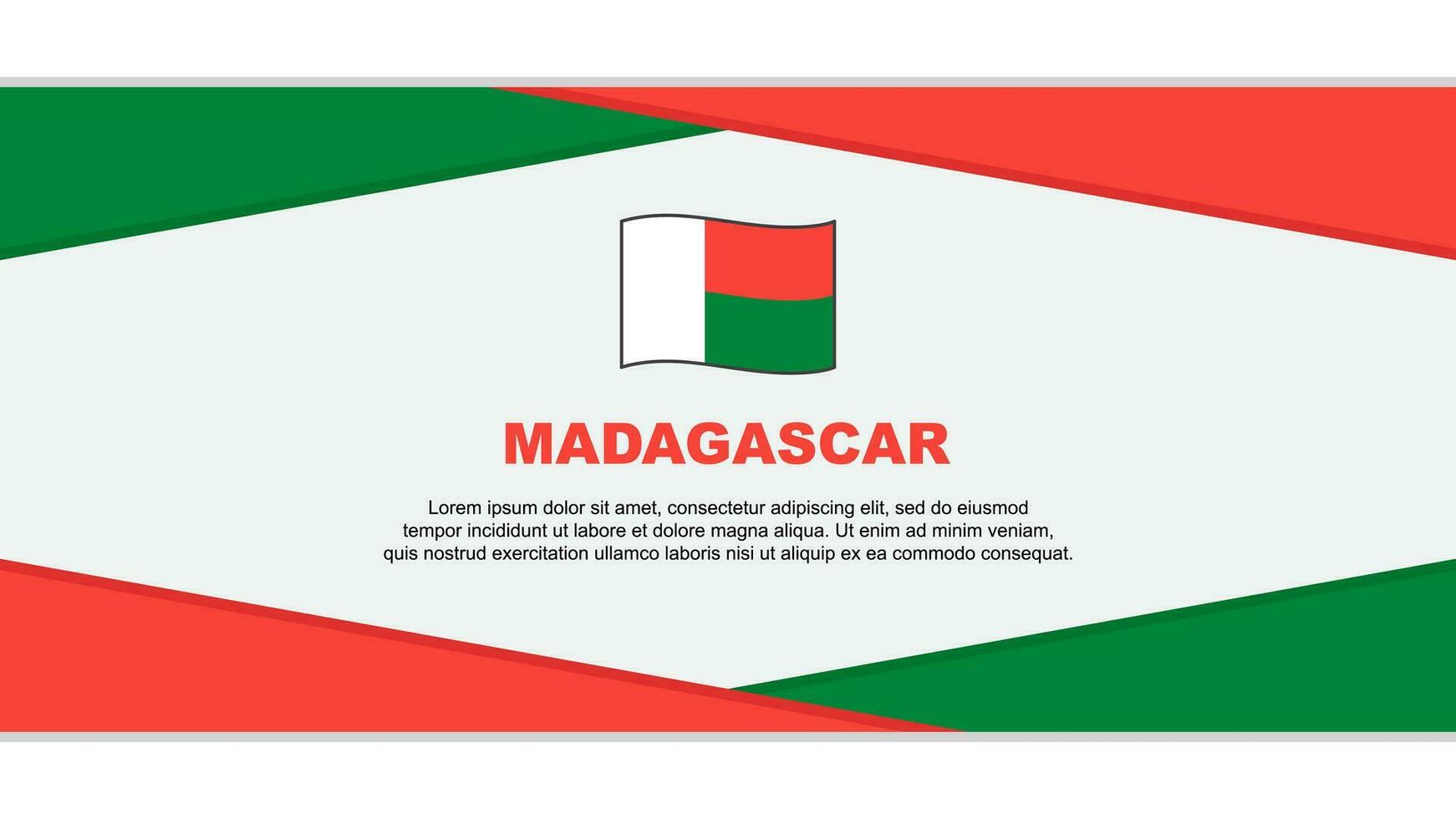 Madagascar vlag abstract achtergrond ontwerp sjabloon. Madagascar onafhankelijkheid dag banier tekenfilm vector illustratie. Madagascar vector