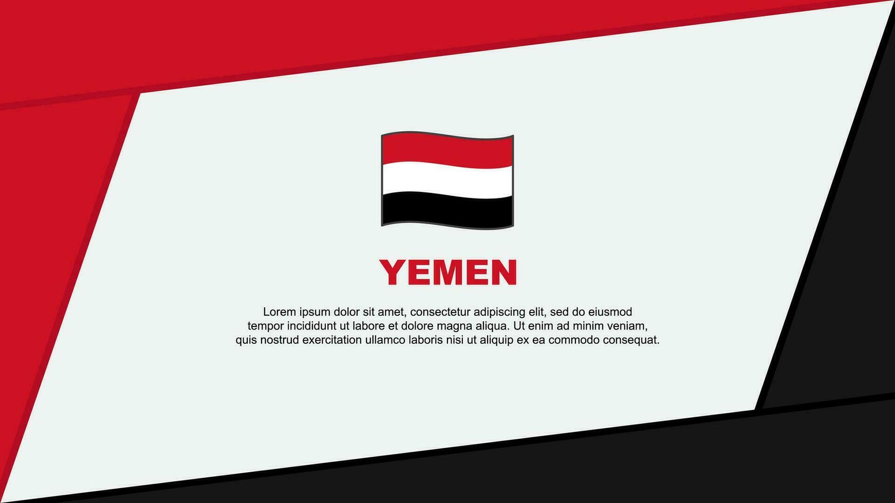 Jemen vlag abstract achtergrond ontwerp sjabloon. Jemen onafhankelijkheid dag banier tekenfilm vector illustratie. Jemen banier