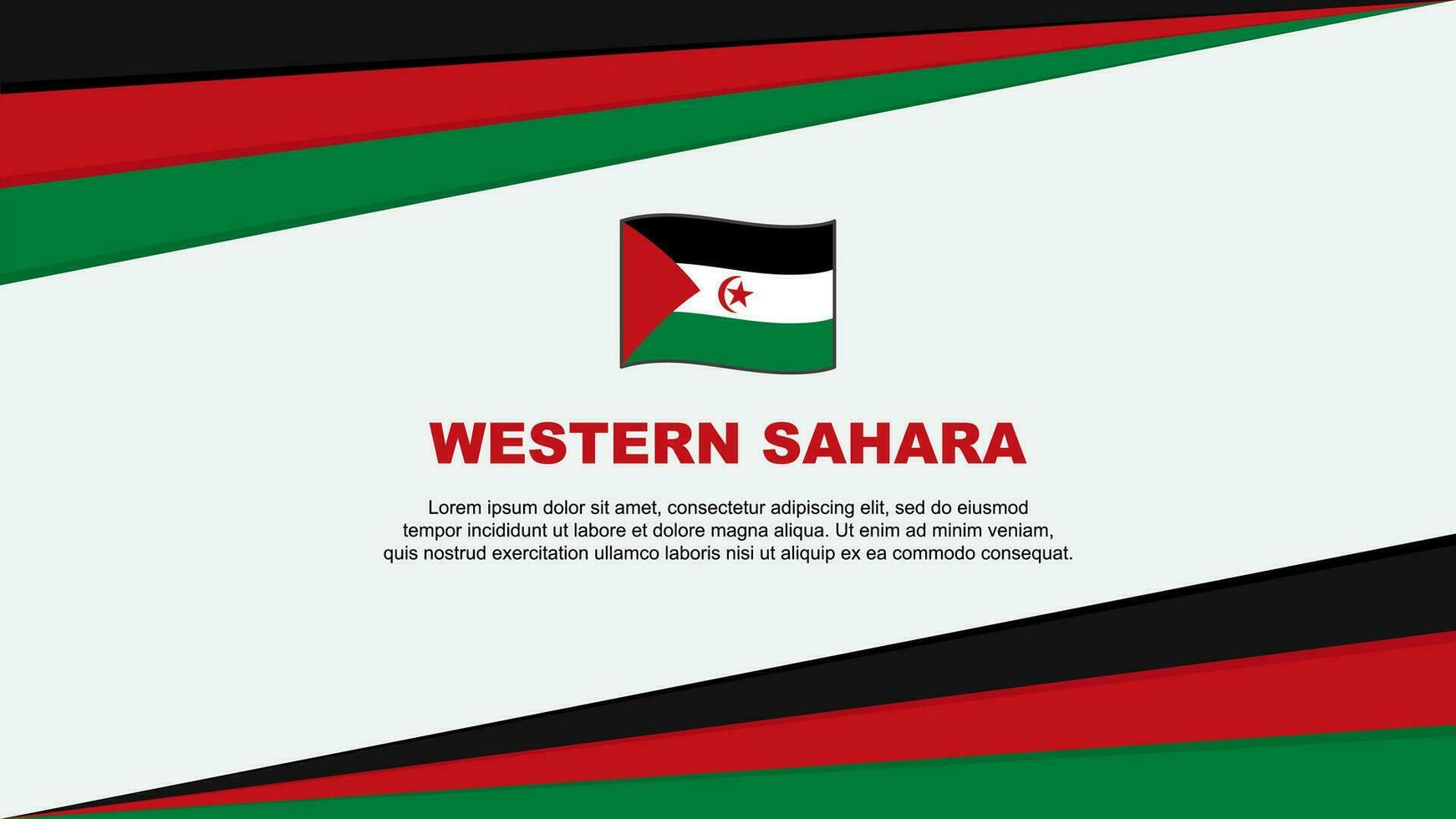 western Sahara vlag abstract achtergrond ontwerp sjabloon. western Sahara onafhankelijkheid dag banier tekenfilm vector illustratie. western Sahara ontwerp