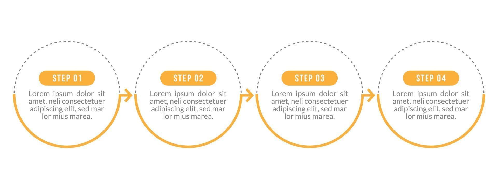 zakelijke infographics-elementen met 4 gegevens vector