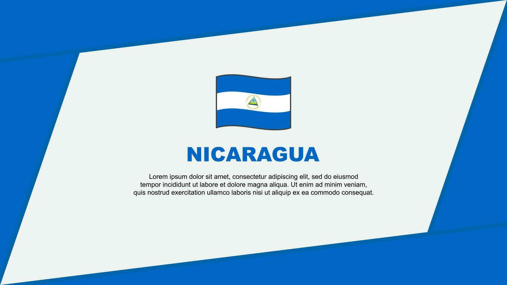 Nicaragua vlag abstract achtergrond ontwerp sjabloon. Nicaragua onafhankelijkheid dag banier tekenfilm vector illustratie. Nicaragua banier