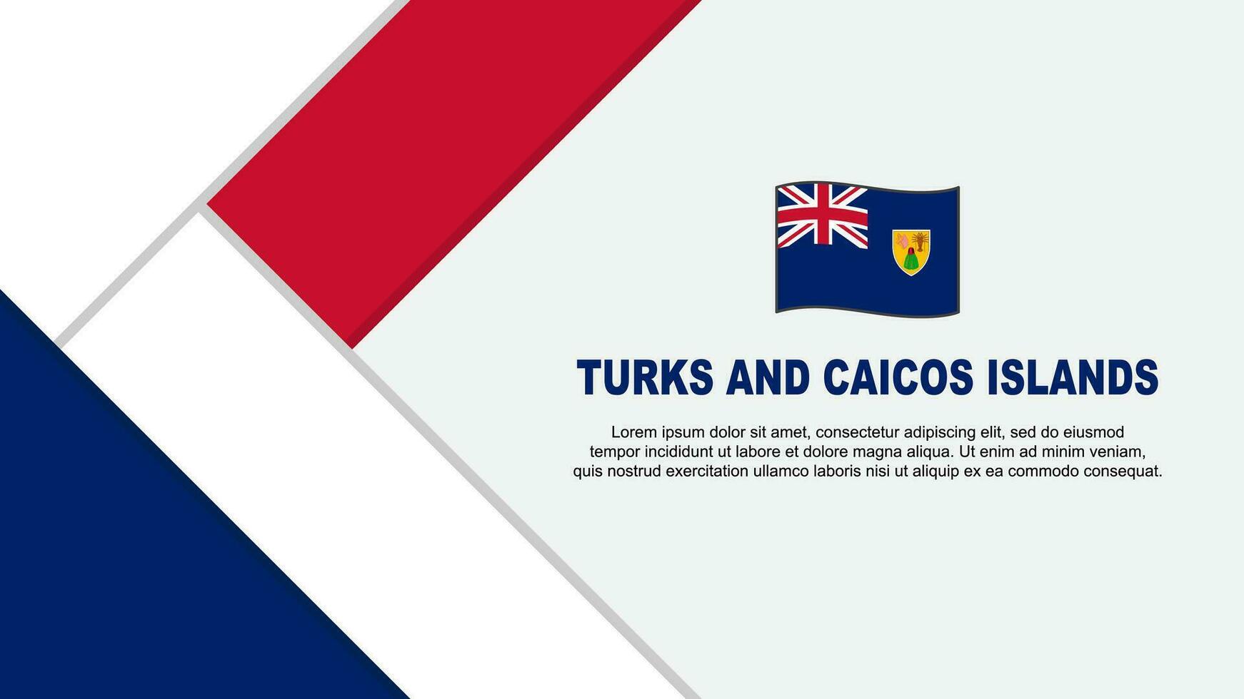 turken en caicos eilanden vlag abstract achtergrond ontwerp sjabloon. turken en caicos eilanden onafhankelijkheid dag banier tekenfilm vector illustratie. illustratie