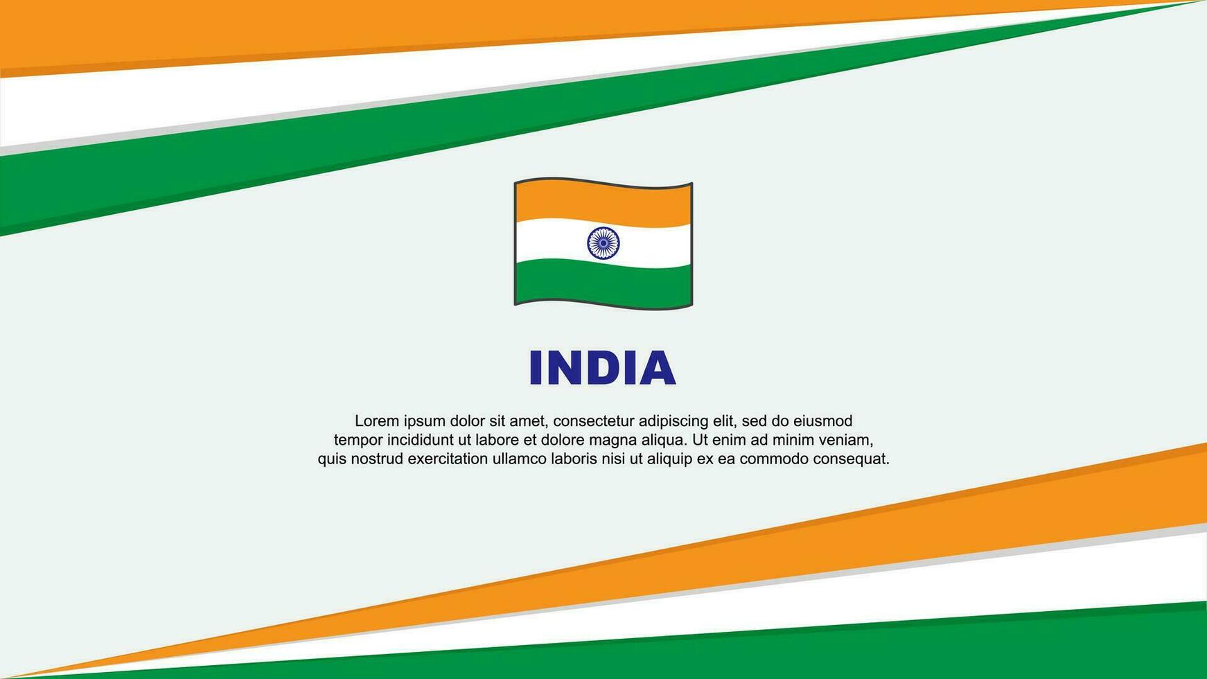 Indië vlag abstract achtergrond ontwerp sjabloon. Indië onafhankelijkheid dag banier tekenfilm vector illustratie. Indië ontwerp