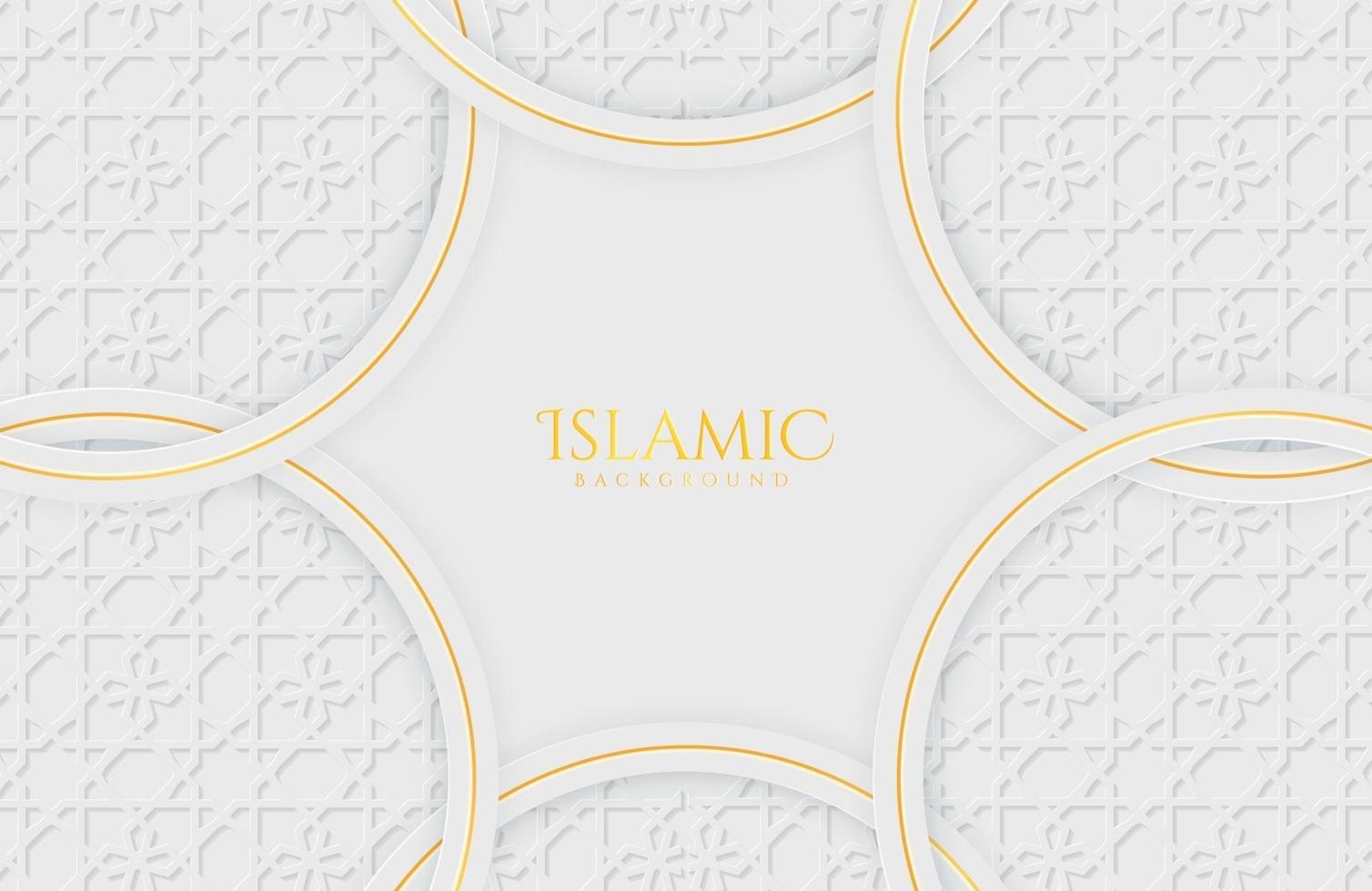 islamitische elegante witte en gouden luxe achtergrond vector