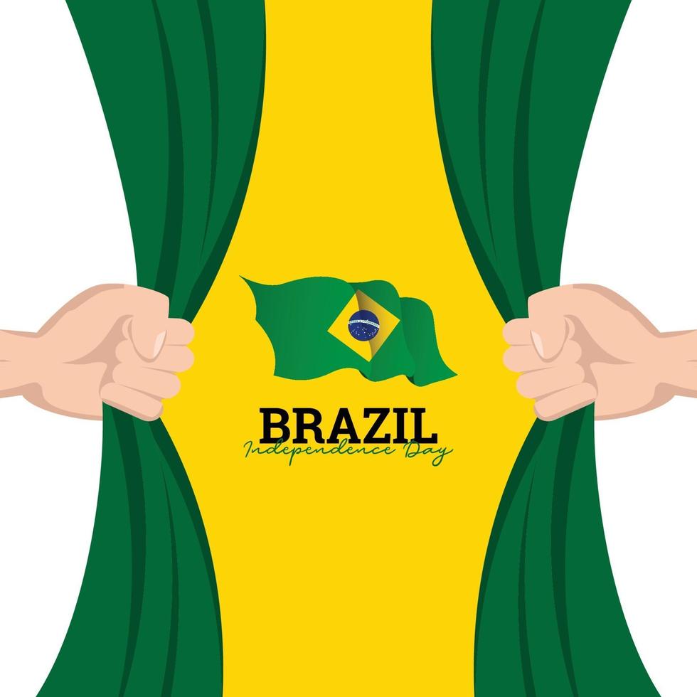 braziliaanse vlag. onafhankelijkheidsdag vieringen. sjabloon voor spandoek. vector