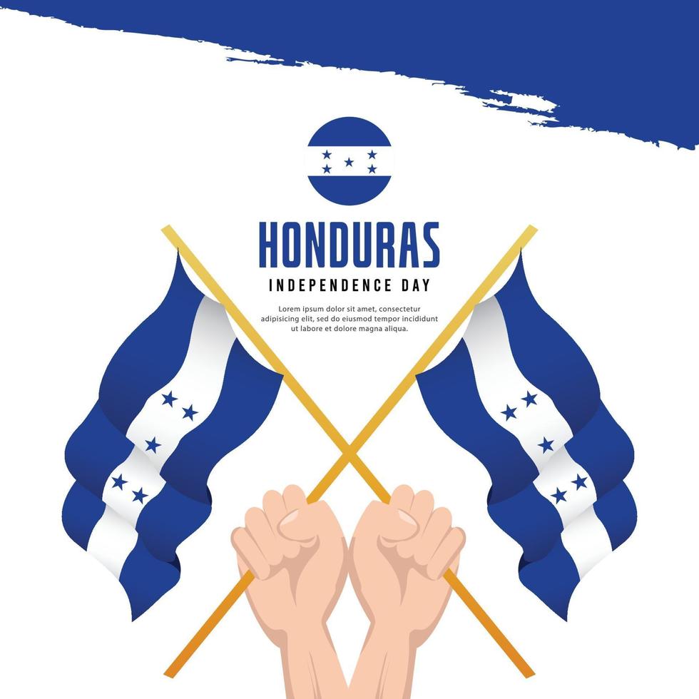 vlag van honduras. onafhankelijkheidsdag vieringen. sjabloon voor spandoek. vector