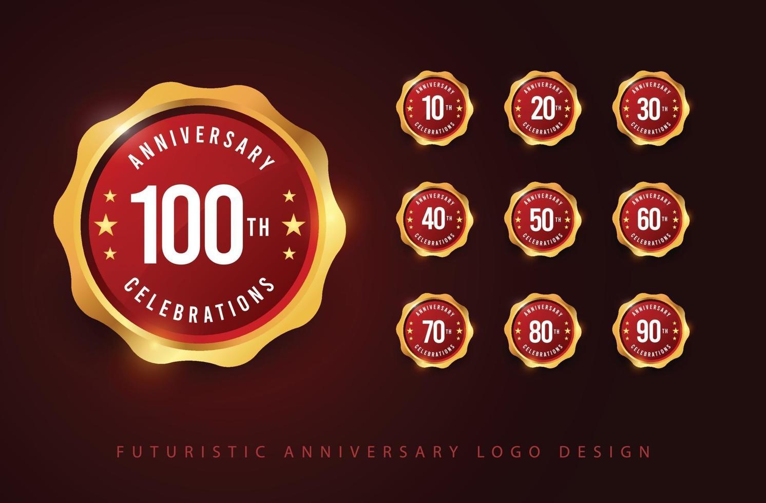 elegante set verjaardag logo ontwerpconcept. vector