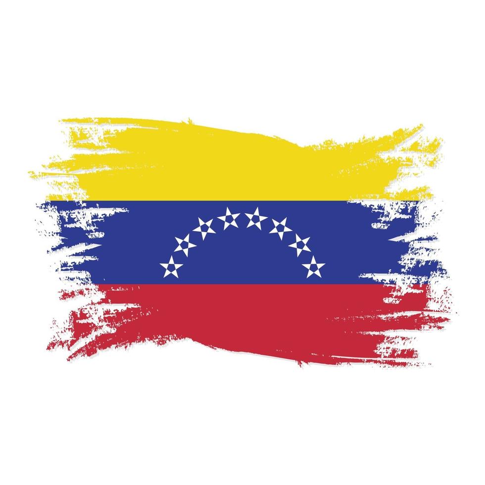 vlag van venezuela met aquarel borstel stijl ontwerp vectorillustratie vector