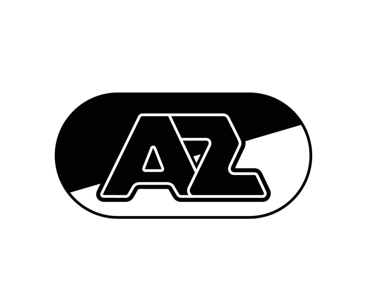 az alkmaar club logo symbool zwart Nederland eredivisie liga Amerikaans voetbal abstract ontwerp vector illustratie