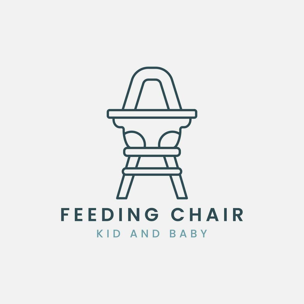 voeden stoel lijn kunst logo vector illustratie sjabloon ontwerp, baby stoel icoon ontwerp
