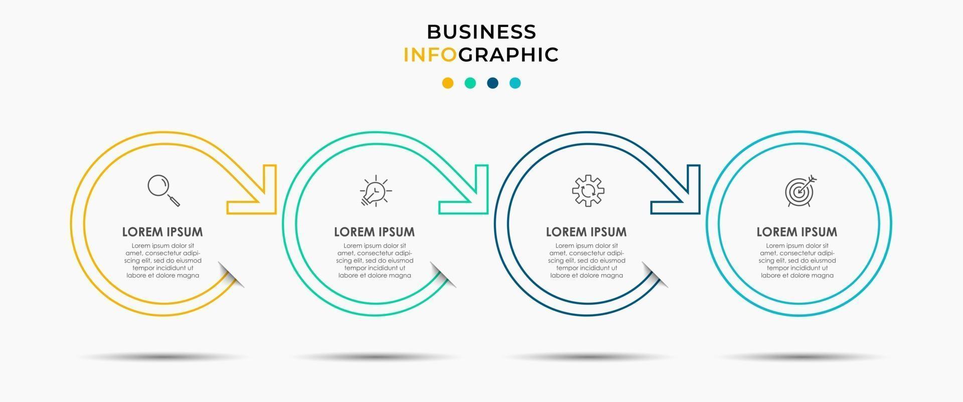 infographic ontwerpsjabloon vector met pictogrammen en 4 opties of stappen